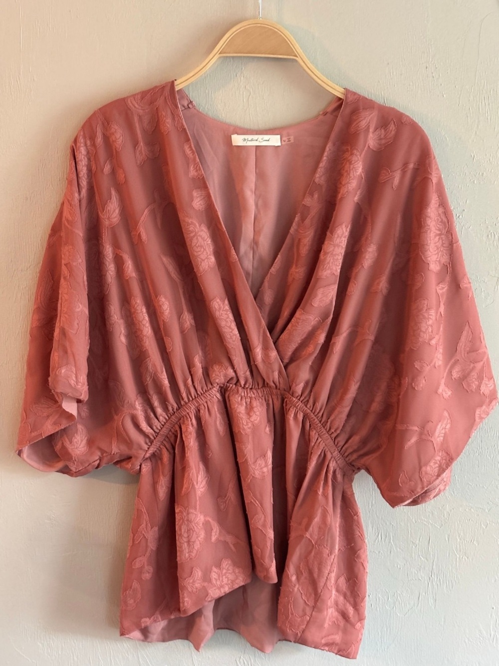 Mustard Seed Dusty Rose V-Neck Top